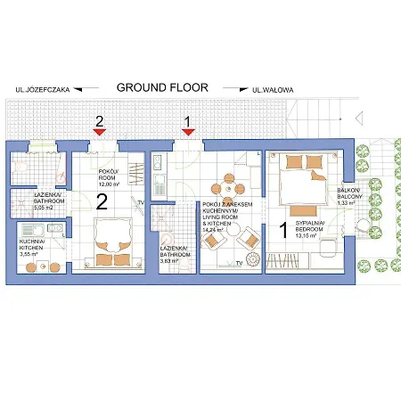 아파트 Rooms Bytom *